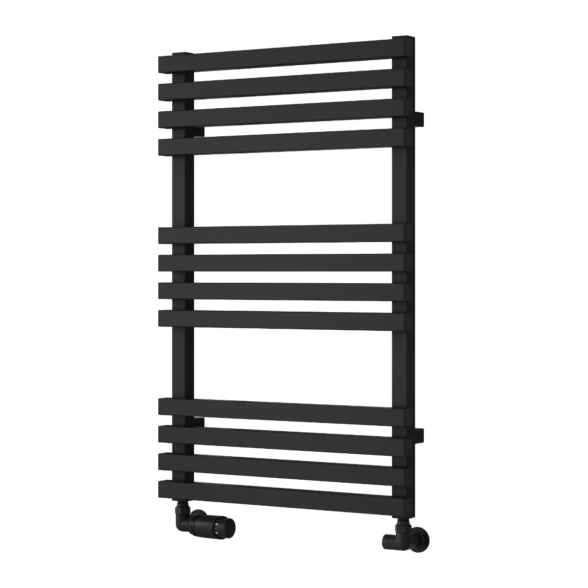 Reina Kale Mild Steel Wall Mounted Heated Towel Rail Radiator Black