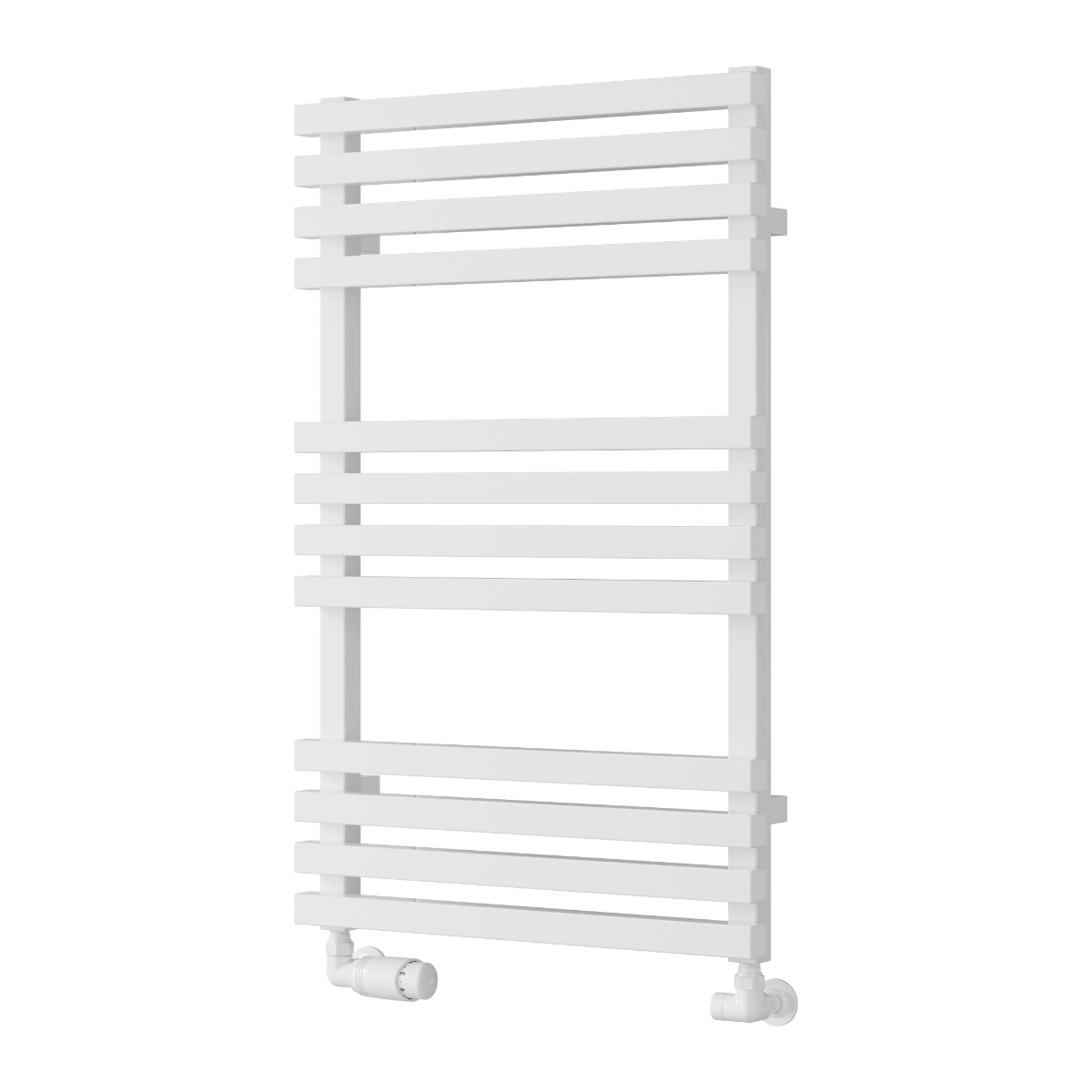 Reina Kale Mild Steel Wall Mounted Heated Towel Rail Radiator White