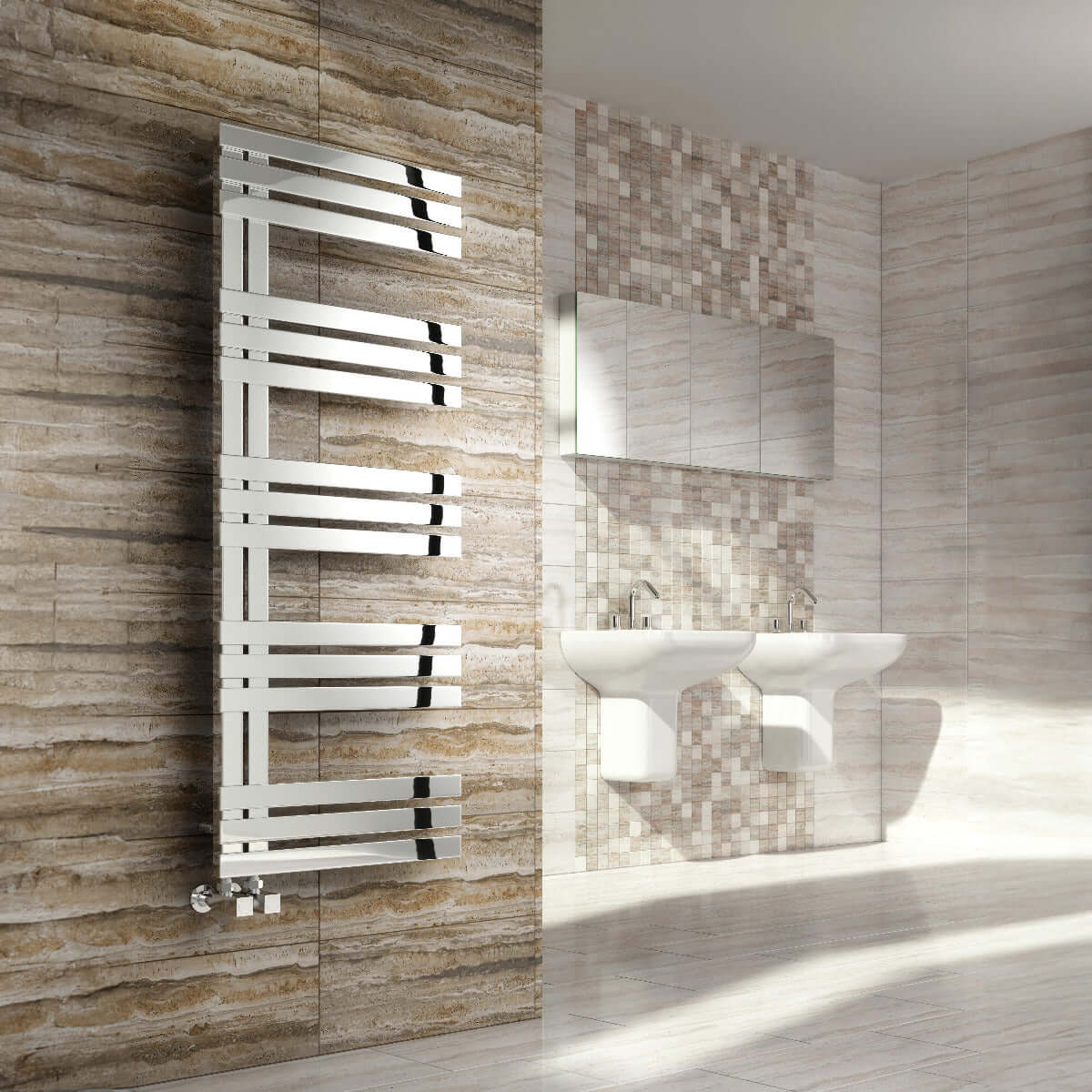 Reina Lovere Stainless Steel Wall Mounted Heated Towel Rail Radiator Polished