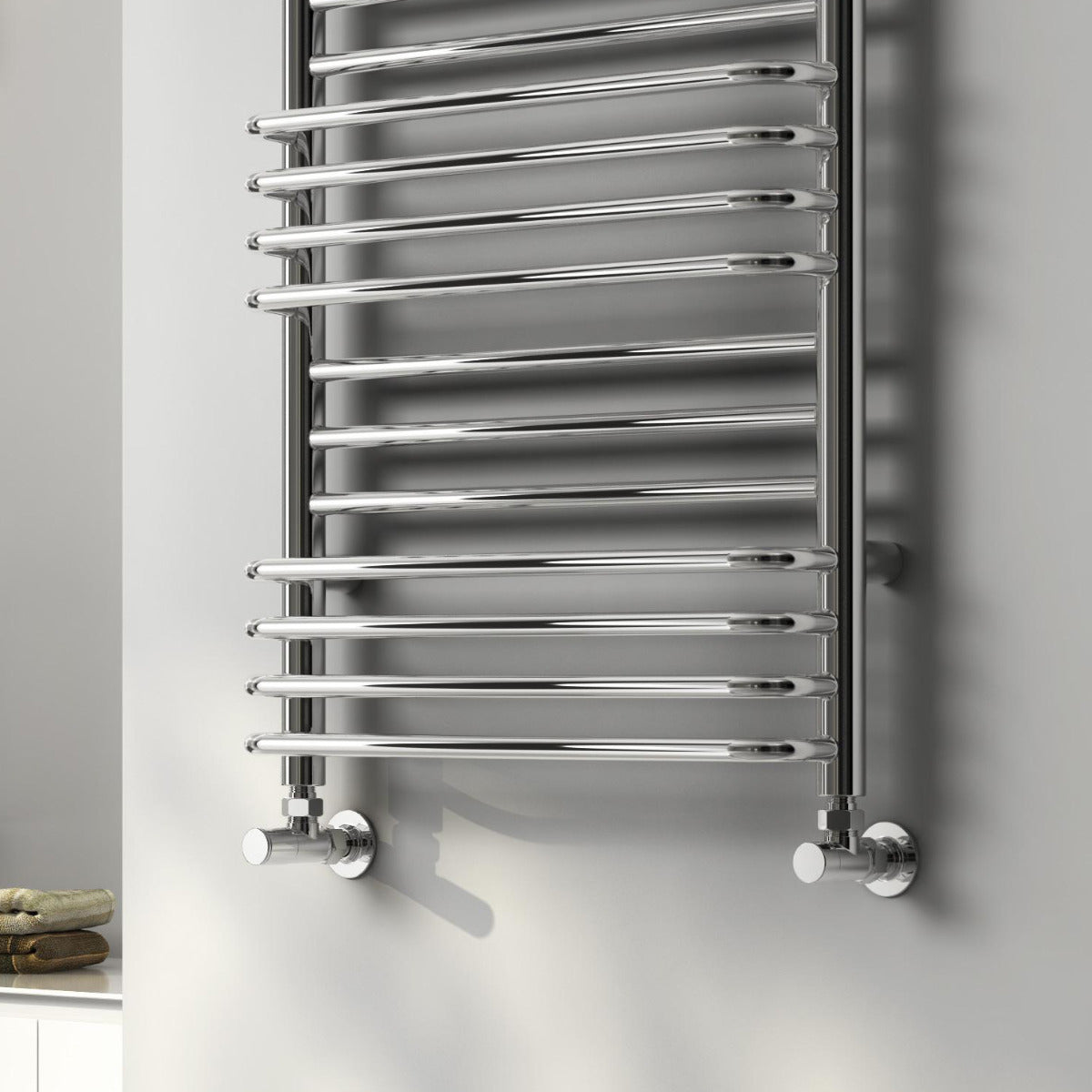 Reina Marco Mild Steel Wall Mounted Heated Towel Rail Radiator Chrome