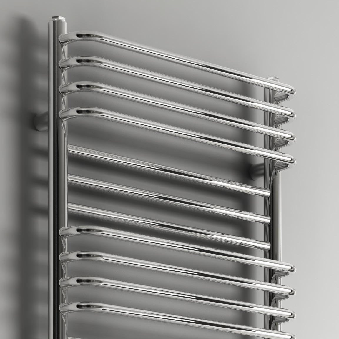 Reina Marco Mild Steel Wall Mounted Heated Towel Rail Radiator Chrome