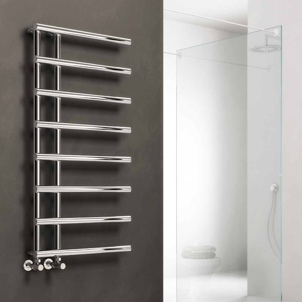 Reina Matera Mild Steel Wall Mounted Heated Towel Rail Radiator Chrome