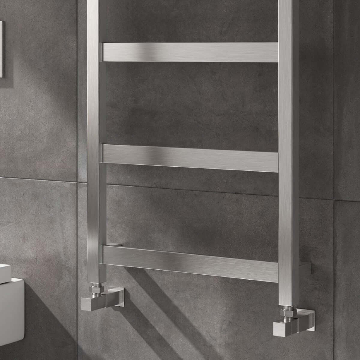 Reina Mina Stainless Steel Wall Mounted Heated Towel Rail Radiator Brushed