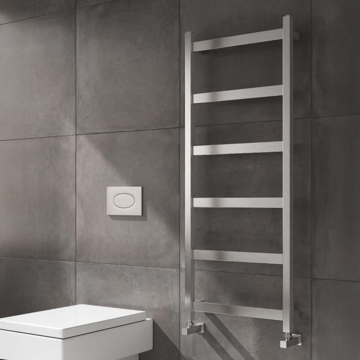 Reina Mina Stainless Steel Wall Mounted Heated Towel Rail Radiator Polished