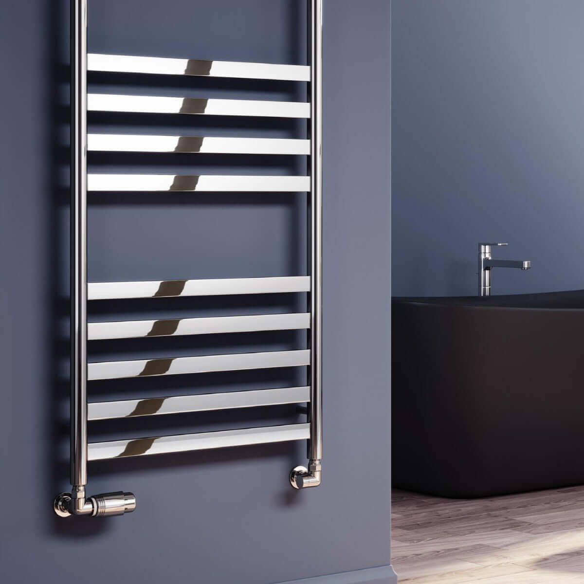 Reina Misa Stainless Steel Wall Mounted Heated Towel Rail Radiator Polished