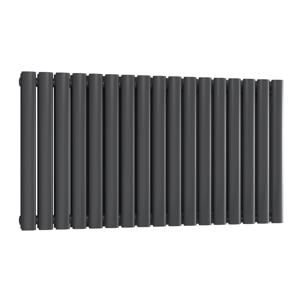 Reina Neva Horizontal Double Mild Steel Wall Mounted Heated Towel Rail Radiator Anthracite