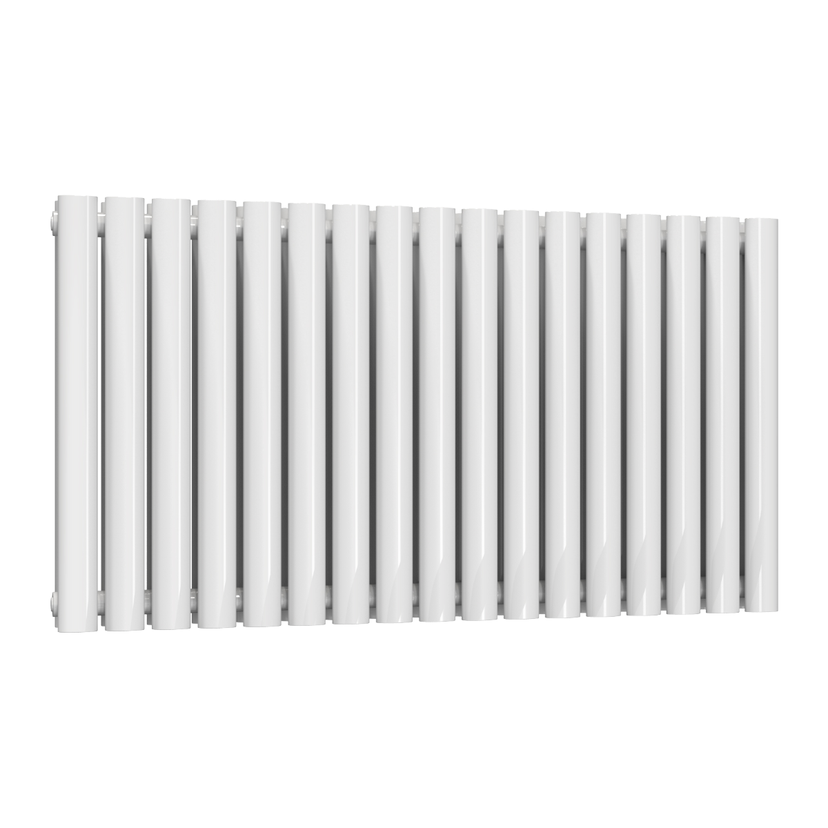 Reina Neva Horizontal Double Mild Steel Wall Mounted Heated Towel Rail Radiator White