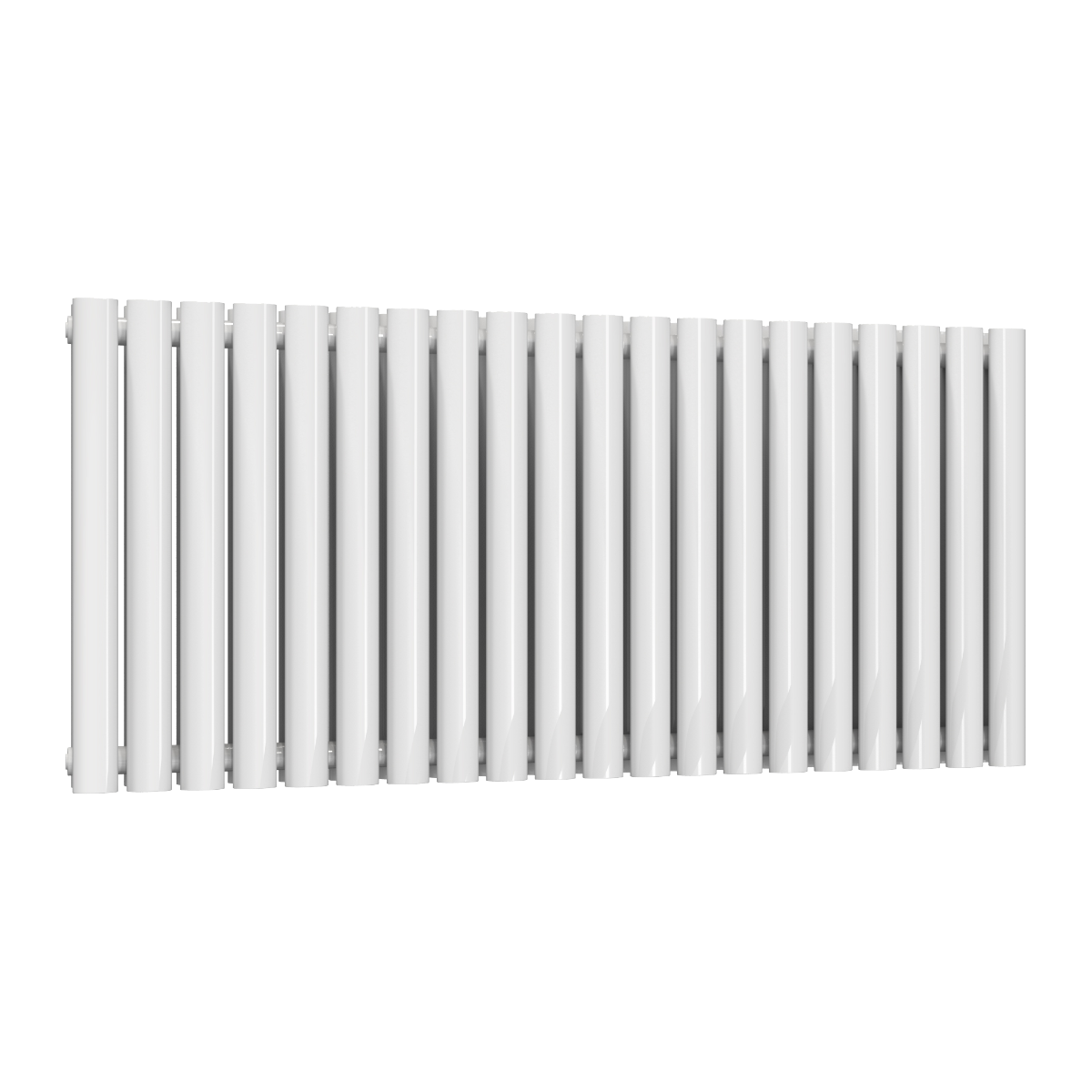 Reina Neva Horizontal Double Mild Steel Wall Mounted Heated Towel Rail Radiator White