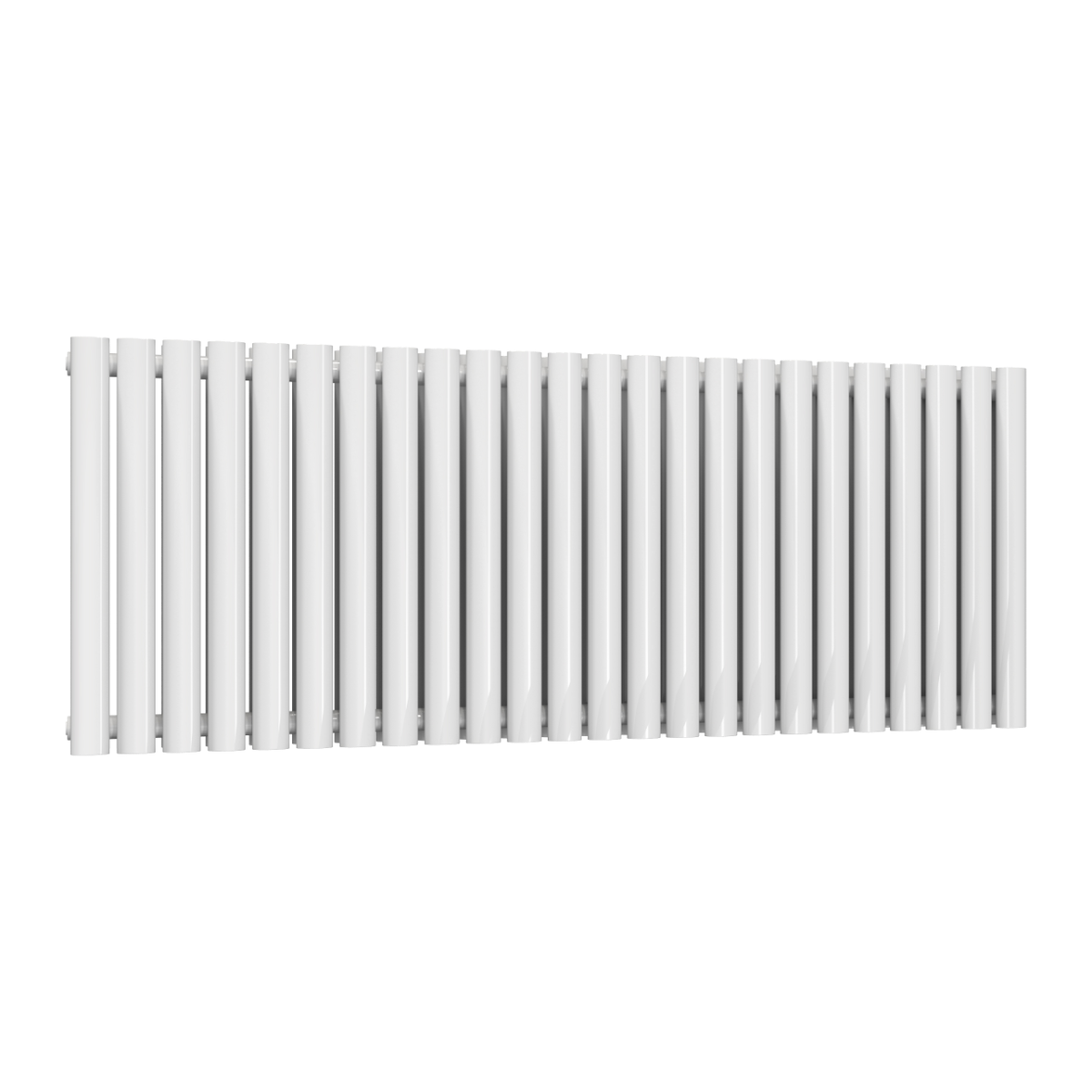 Reina Neva Horizontal Double Mild Steel Wall Mounted Heated Towel Rail Radiator White