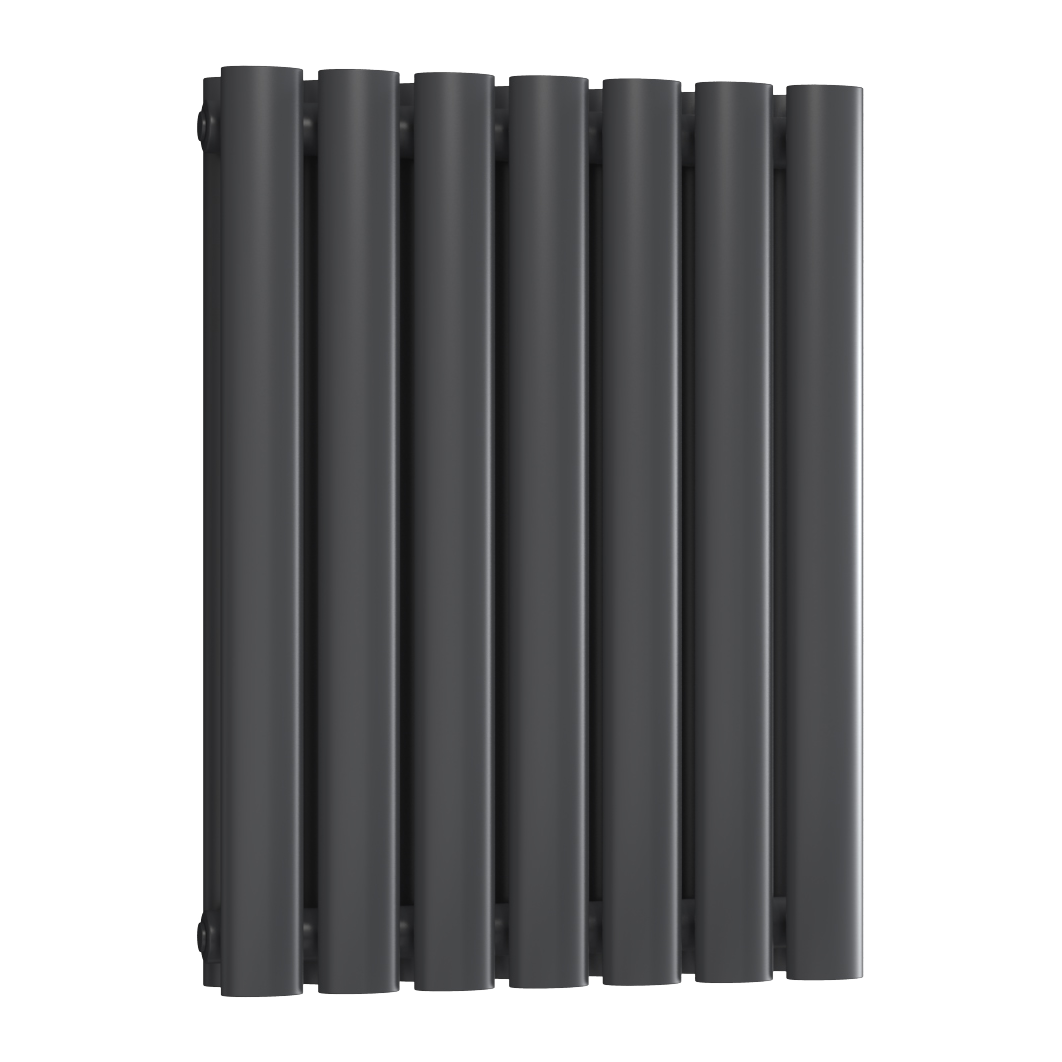 Reina Neva Horizontal Double Mild Steel Wall Mounted Heated Towel Rail Radiator Anthracite