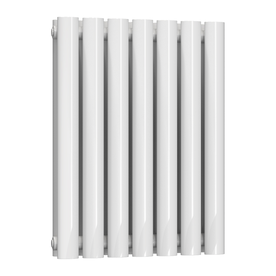 Reina Neva Horizontal Double Mild Steel Wall Mounted Heated Towel Rail Radiator White