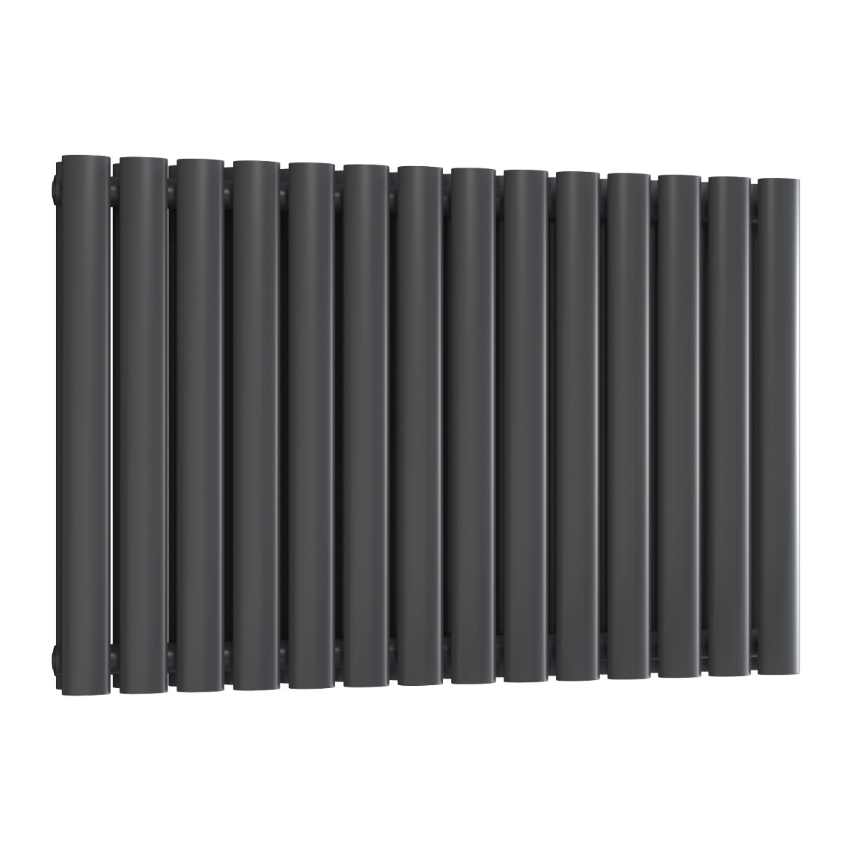 Reina Neva Horizontal Double Mild Steel Wall Mounted Heated Towel Rail Radiator Anthracite
