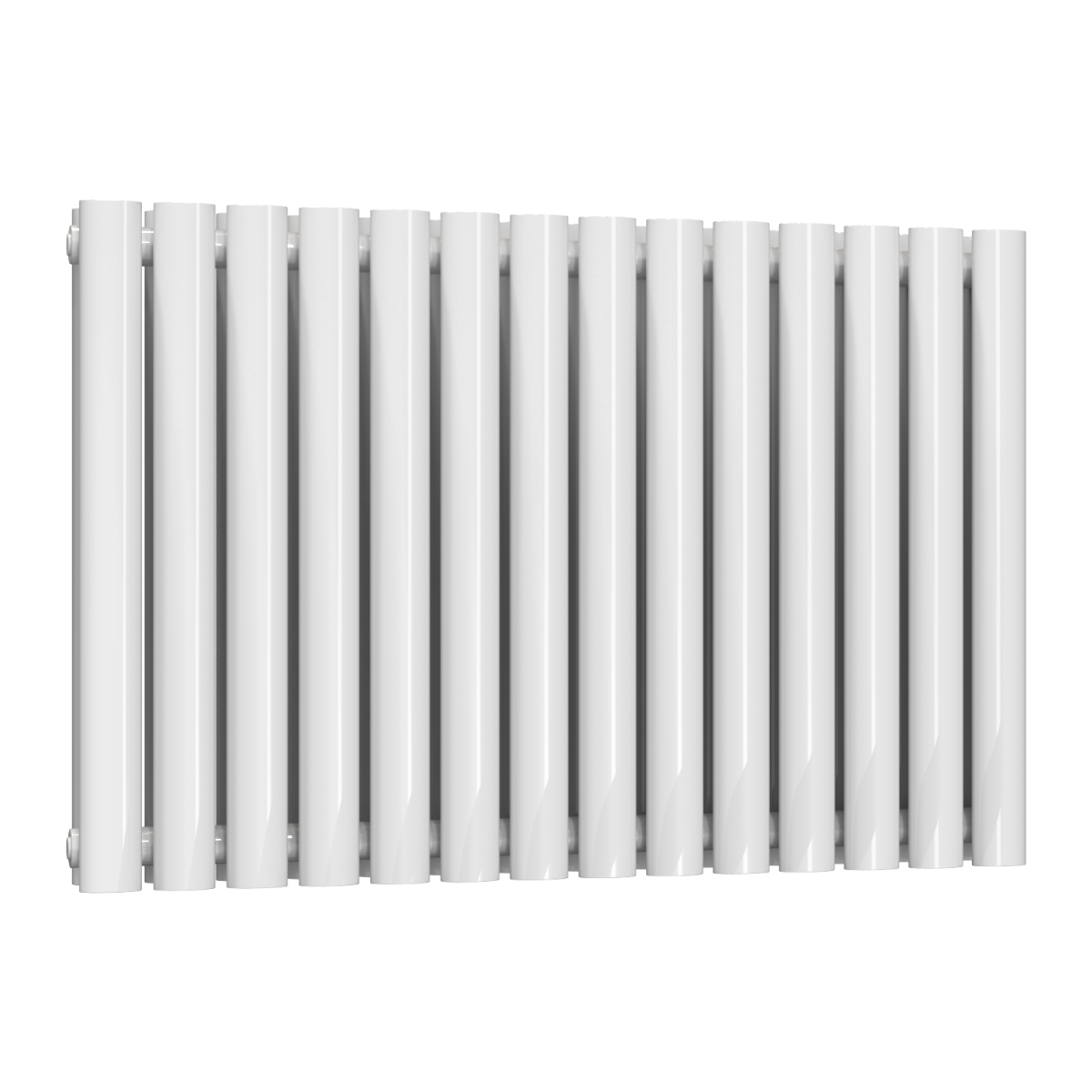 Reina Neva Horizontal Double Mild Steel Wall Mounted Heated Towel Rail Radiator White