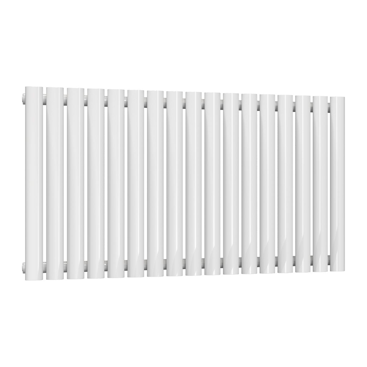Reina Neva Horizontal Single Mild Steel Wall Mounted Heated Towel Rail Radiator White