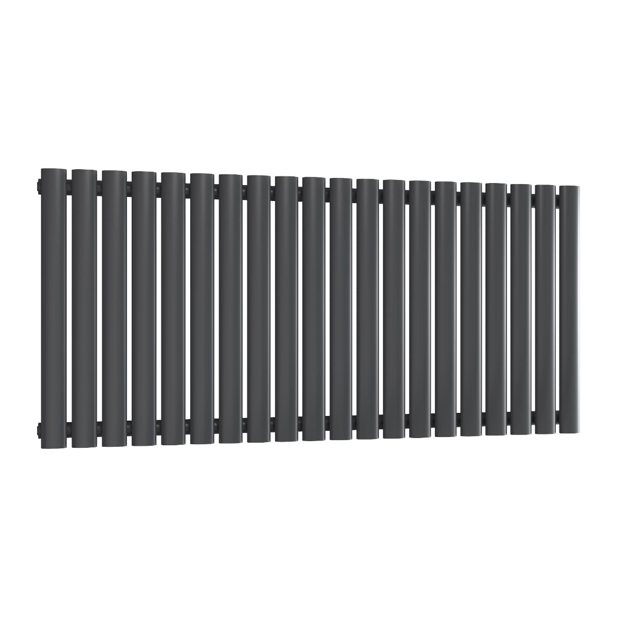 Reina Neva Horizontal Single Mild Steel Wall Mounted Heated Towel Rail Radiator Anthracite