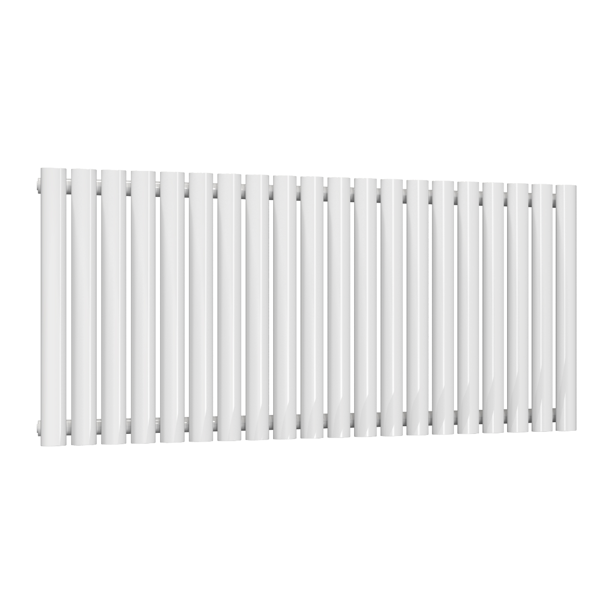 Reina Neva Horizontal Single Mild Steel Wall Mounted Heated Towel Rail Radiator White