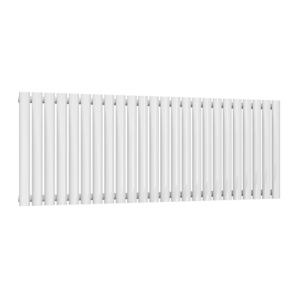 Reina Neva Horizontal Single Mild Steel Wall Mounted Heated Towel Rail Radiator White