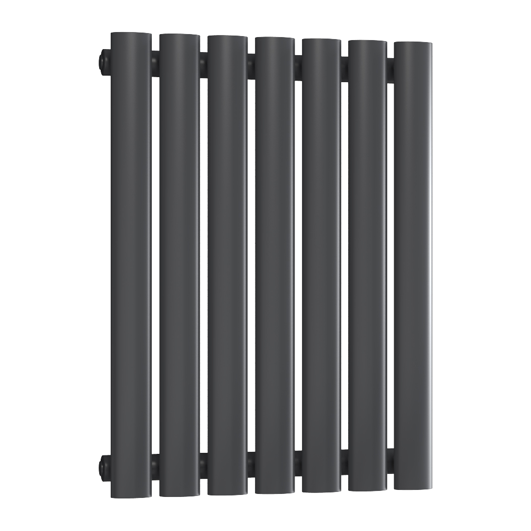 Reina Neva Horizontal Single Mild Steel Wall Mounted Heated Towel Rail Radiator Anthracite