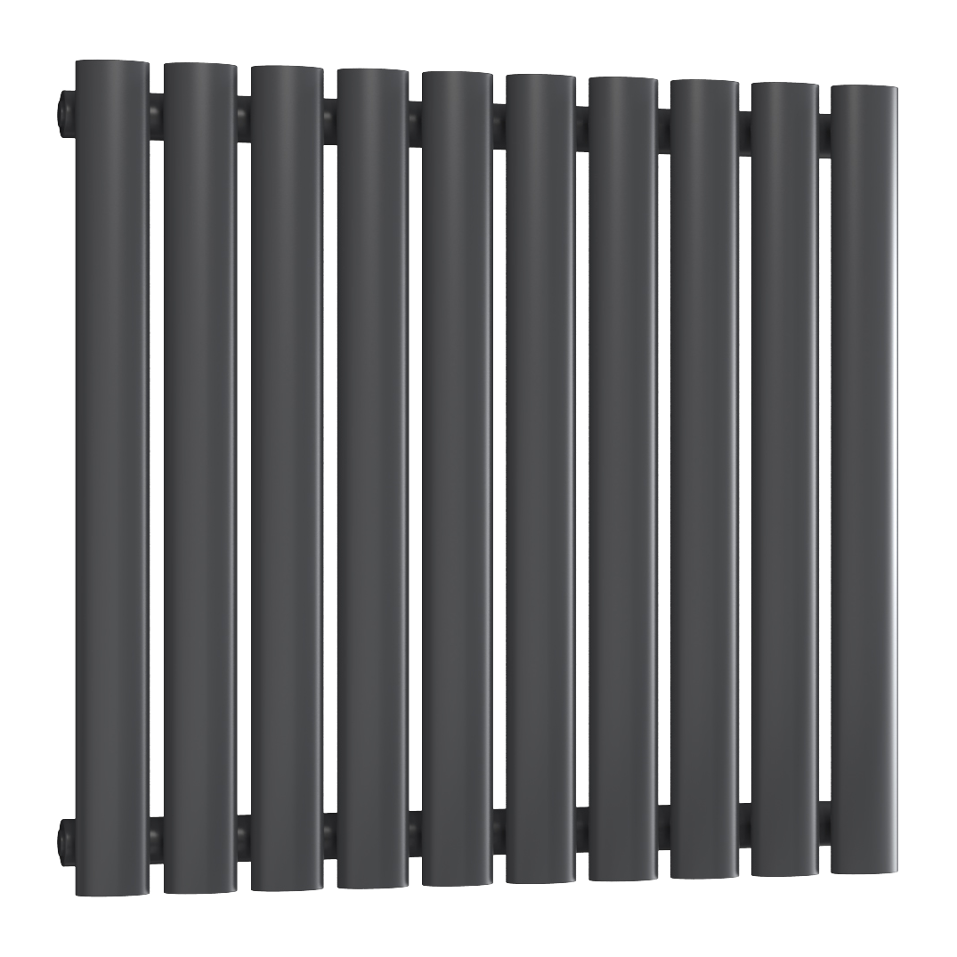 Reina Neva Horizontal Single Mild Steel Wall Mounted Heated Towel Rail Radiator Anthracite