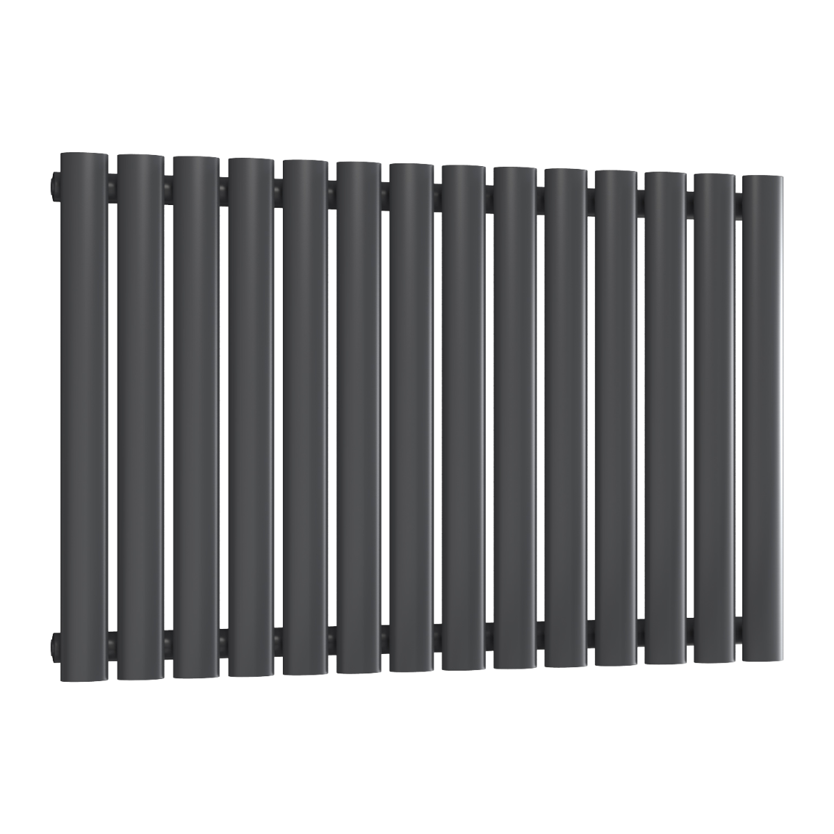 Reina Neva Horizontal Single Mild Steel Wall Mounted Heated Towel Rail Radiator Anthracite
