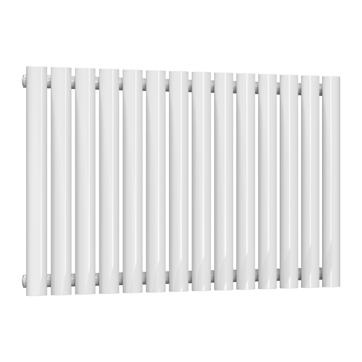Reina Neva Horizontal Single Mild Steel Wall Mounted Heated Towel Rail Radiator White