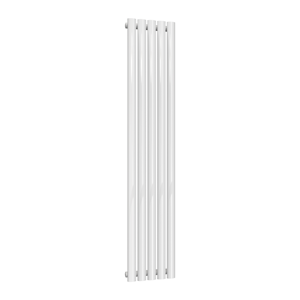 Reina Neva Vertical Single Mild Steel Wall Mounted Heated Towel Rail Radiator White