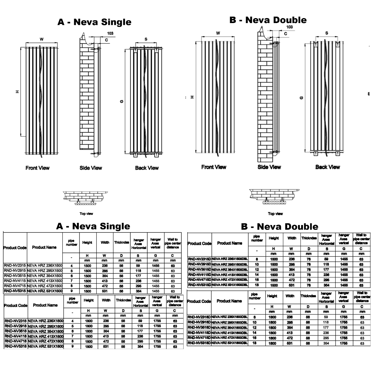 Reina Neva Vertical Single Mild Steel Wall Mounted Heated Towel Rail Radiator Anthracite