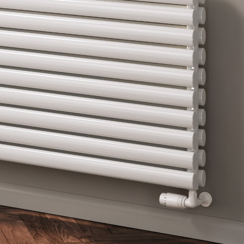 Reina Nevah Single Mild Steel Wall Mounted Heated Towel Rail Radiator White