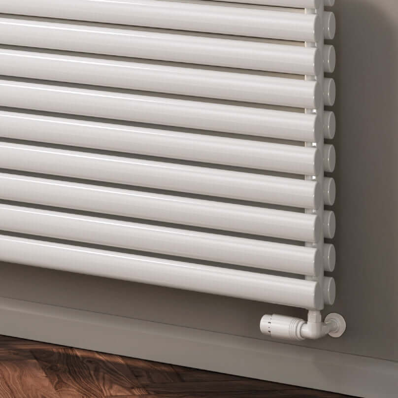 Reina Nevah Double Mild Steel Wall Mounted Heated Towel Rail Radiator White