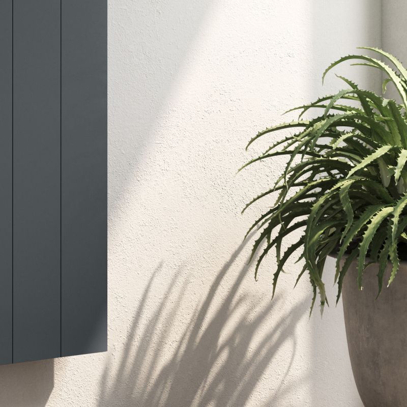 Reina Nika Vertical Aluminium Wall Mounted Heated Towel Rail Radiator Anthracite