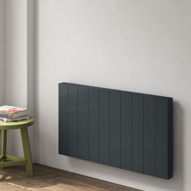 Reina Nika Horizontal Aluminium Wall Mounted Heated Towel Rail Radiator Anthracite