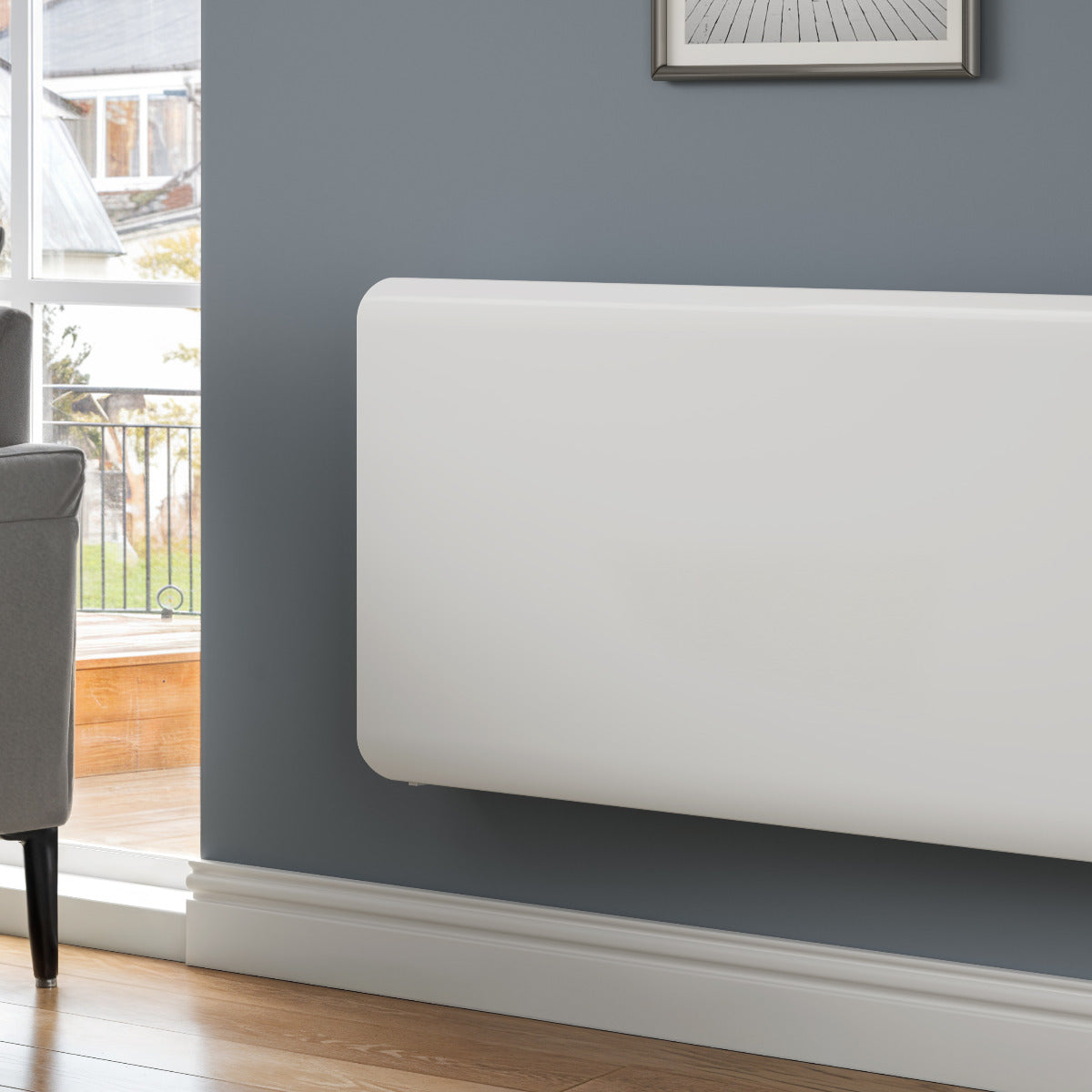 Reina Odet Mild Steel Wall Mounted Heated Towel Rail Radiator White