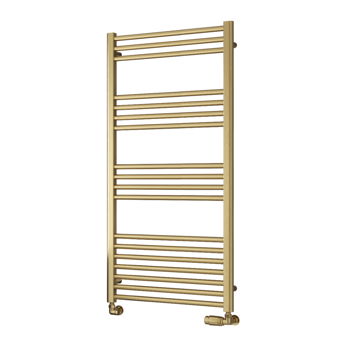 Reina Ottone Mild Steel Wall Mounted Heated Towel Rail Radiator Brushed Brass