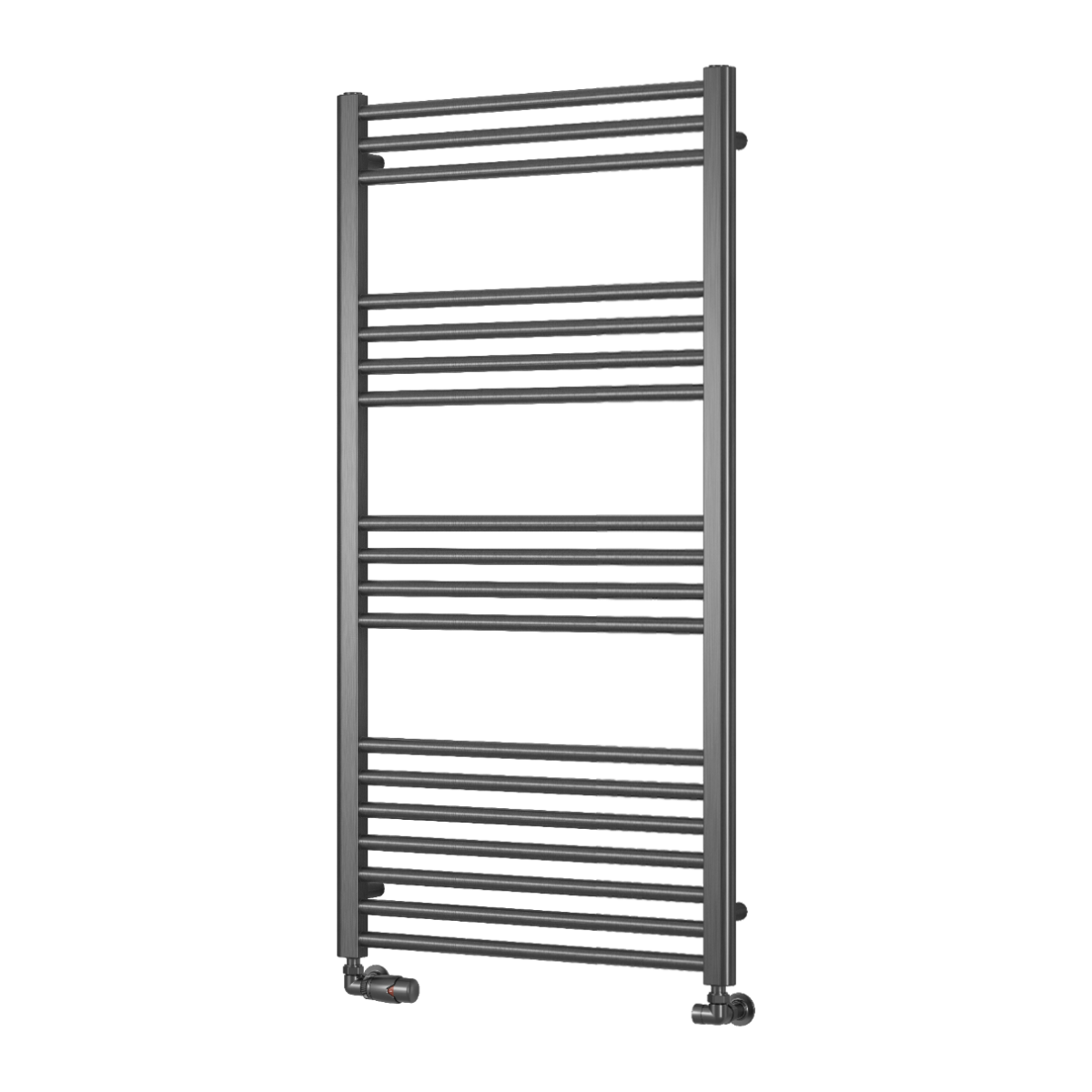 Reina Ottone Mild Steel Wall Mounted Heated Towel Rail Radiator Brushed Gun Metal