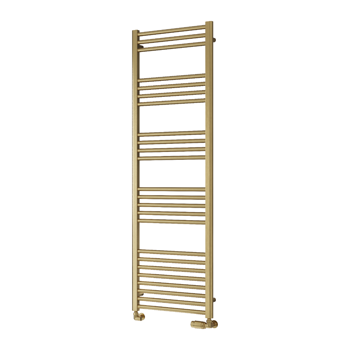 Reina Ottone Mild Steel Wall Mounted Heated Towel Rail Radiator Brushed Brass