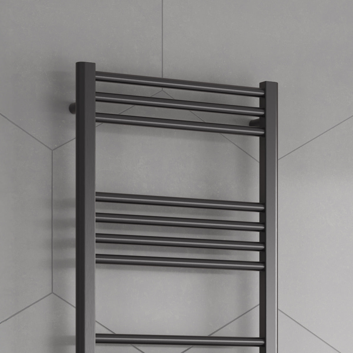 Reina Ottone Mild Steel Wall Mounted Heated Towel Rail Radiator Brushed Gun Metal