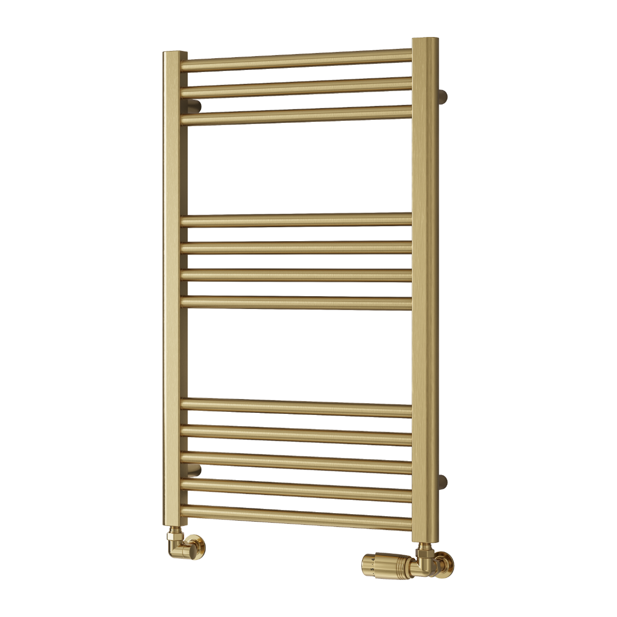 Reina Ottone Mild Steel Wall Mounted Heated Towel Rail Radiator Brushed Brass