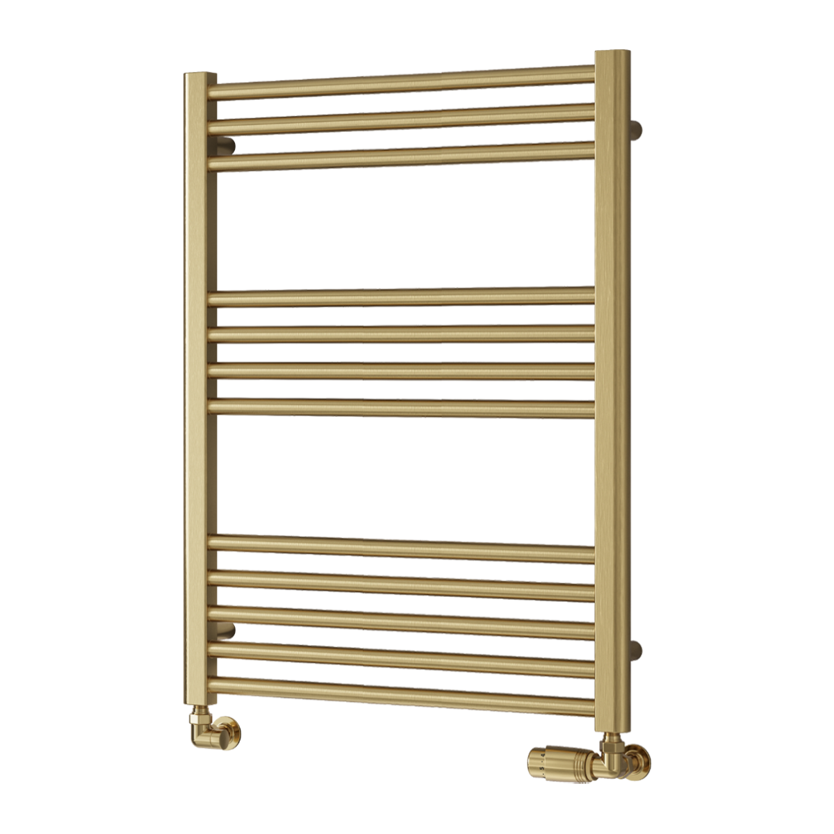 Reina Ottone Mild Steel Wall Mounted Heated Towel Rail Radiator Brushed Brass
