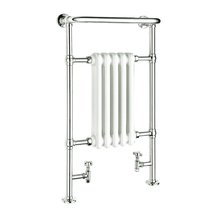 Reina Oxford Mild Steel 960x500 Chrome/White Towel Rail