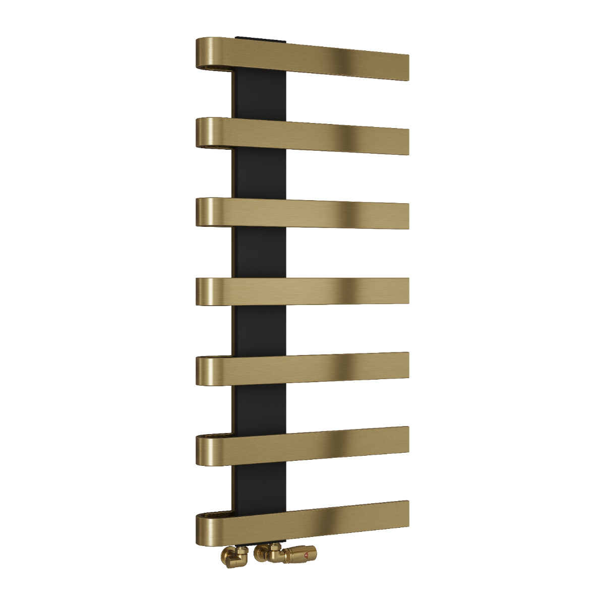 Reina Panaro Mild Steel Wall Mounted Heated Towel Rail Radiator Brushed Brass