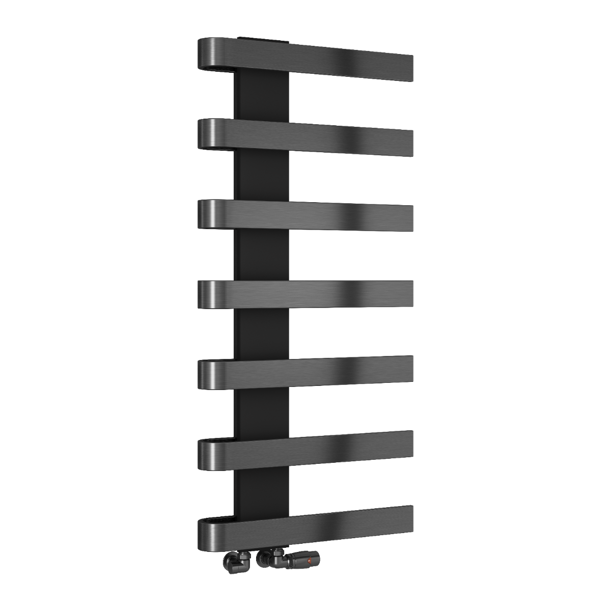Reina Panaro Mild Steel Wall Mounted Heated Towel Rail Radiator Brushed Gun Metal