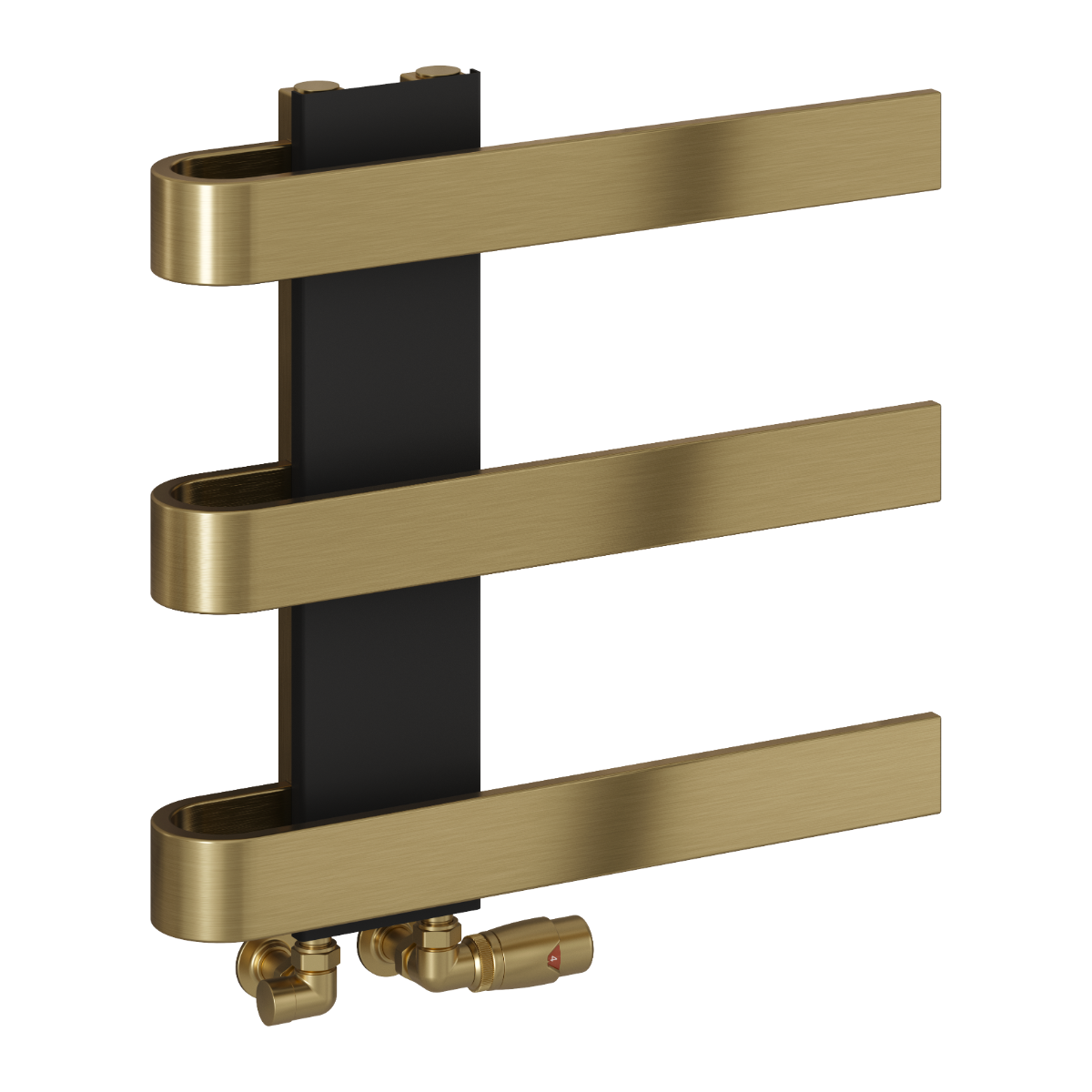 Reina Panaro Mild Steel Wall Mounted Heated Towel Rail Radiator Brushed Brass