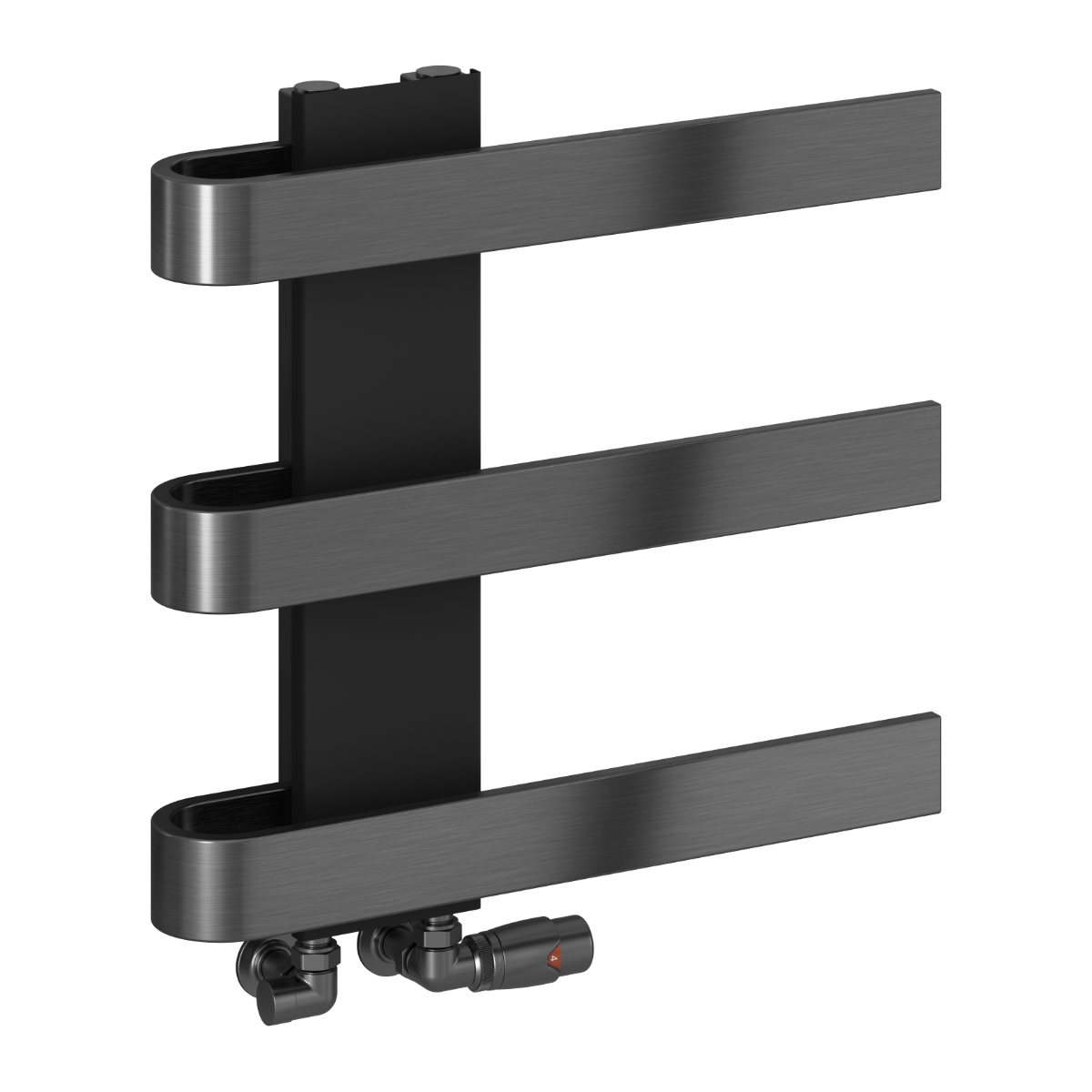 Reina Panaro Mild Steel Wall Mounted Heated Towel Rail Radiator Brushed Gun Metal