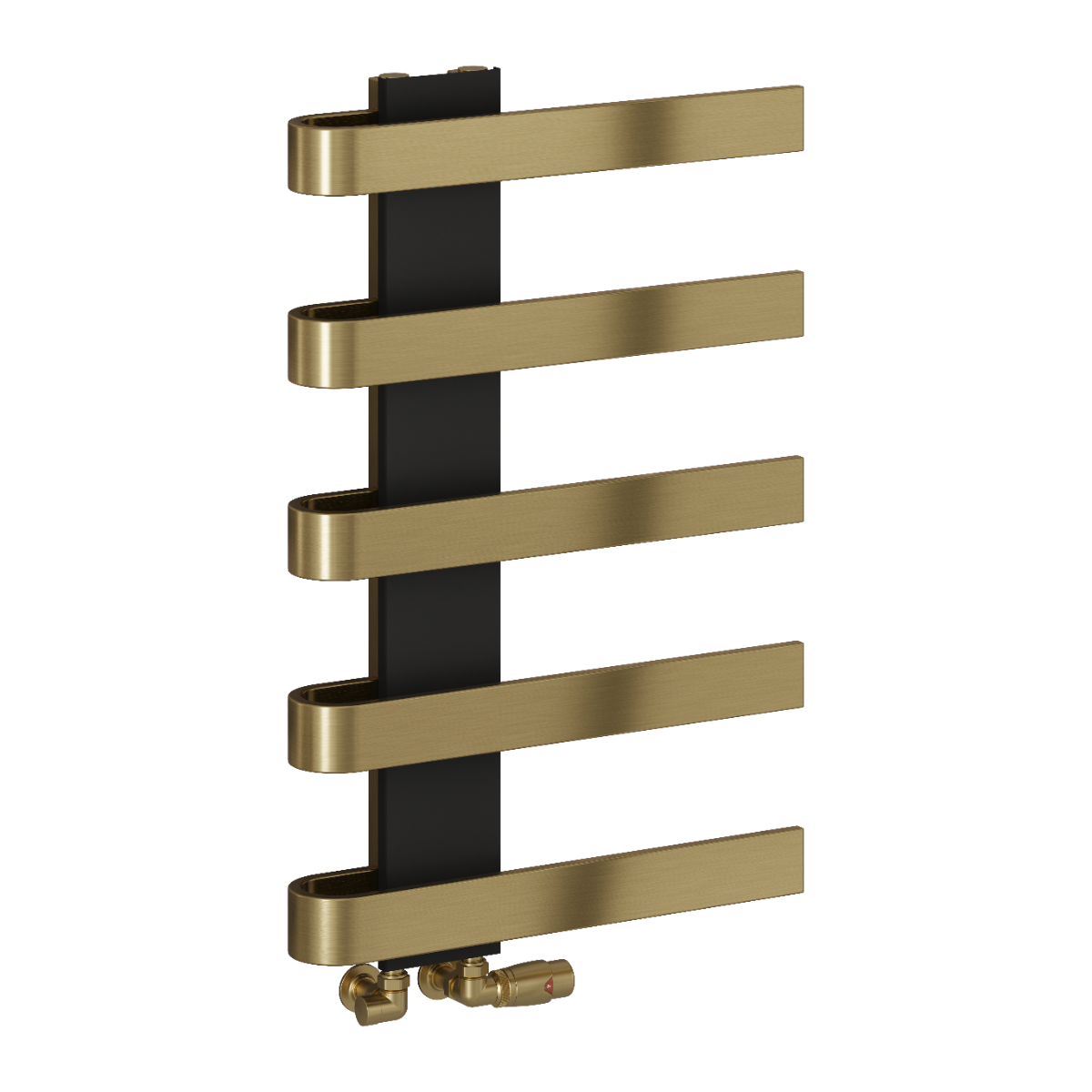 Reina Panaro Mild Steel Wall Mounted Heated Towel Rail Radiator Brushed Brass
