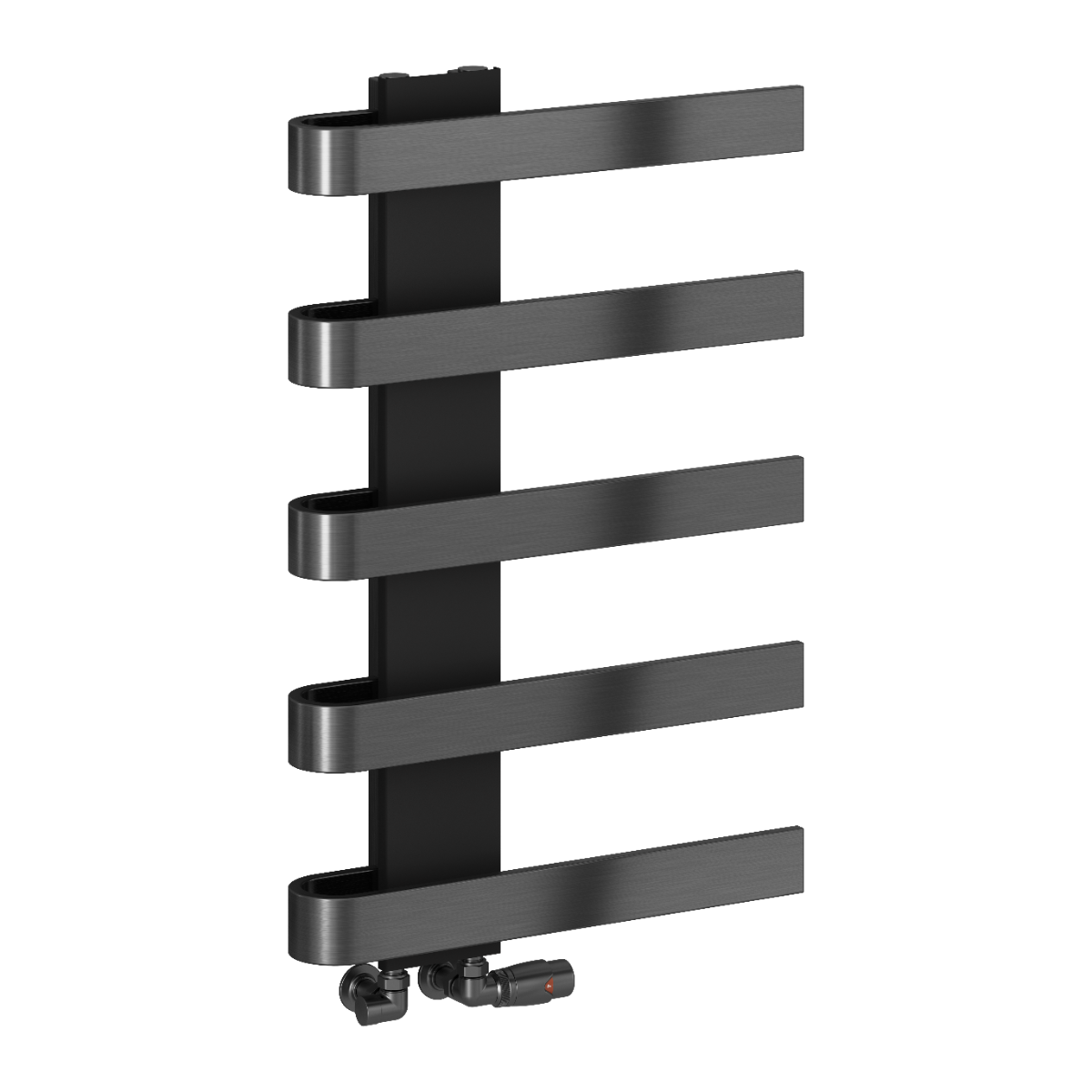 Reina Panaro Mild Steel Wall Mounted Heated Towel Rail Radiator Brushed Gun Metal