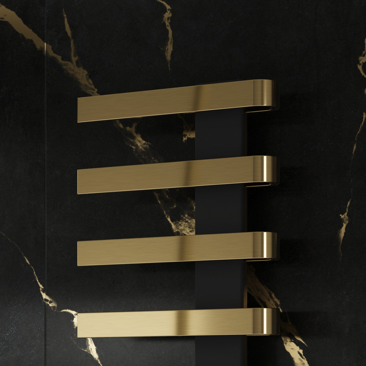 Reina Panaro Mild Steel Wall Mounted Heated Towel Rail Radiator Brushed Brass