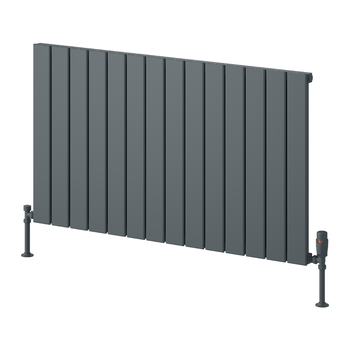 Reina Piatto Horizontal Single Aluminium Wall Mounted Heated Towel Rail Radiator Anthracite