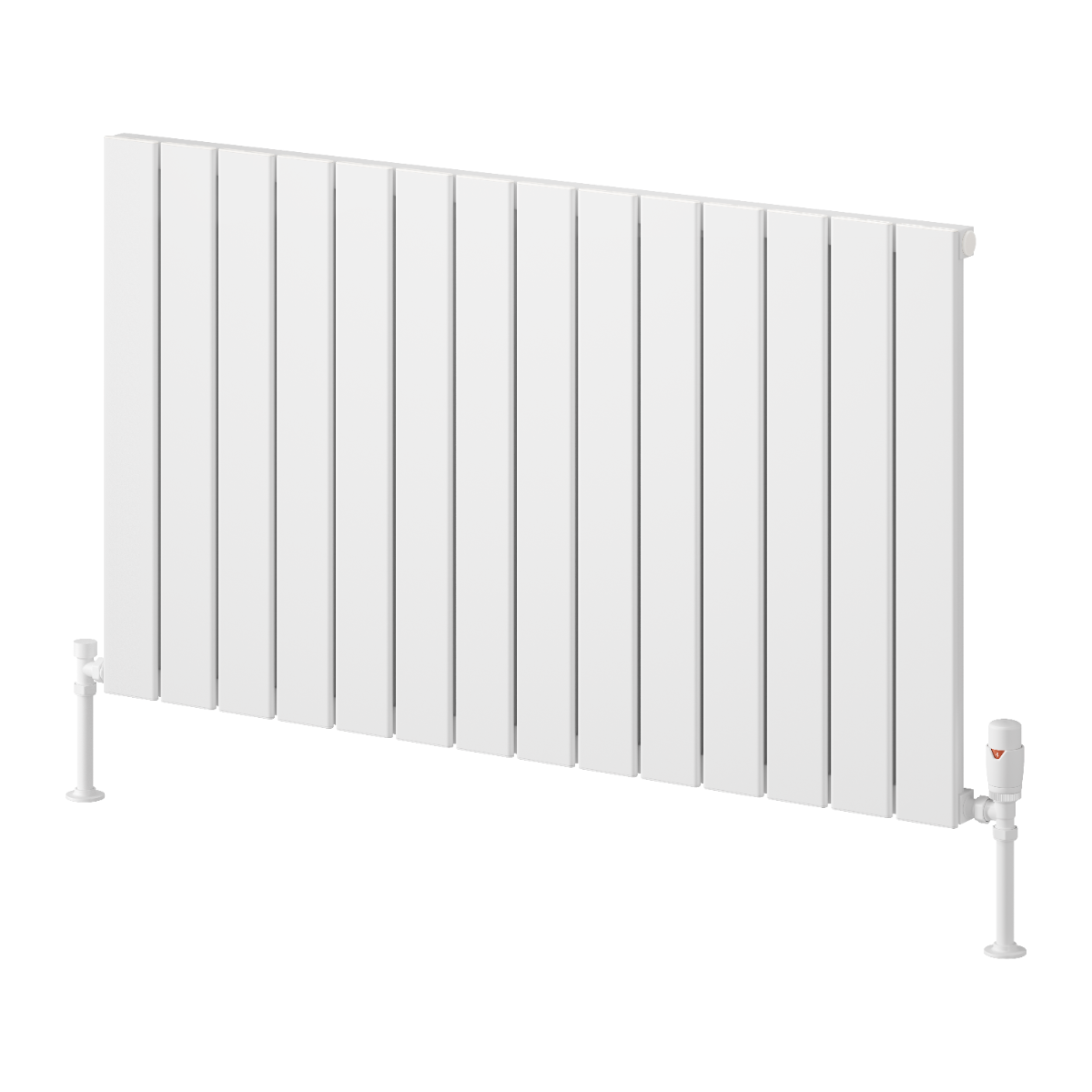 Reina Piatto Horizontal Single Aluminium Wall Mounted Heated Towel Rail Radiator White