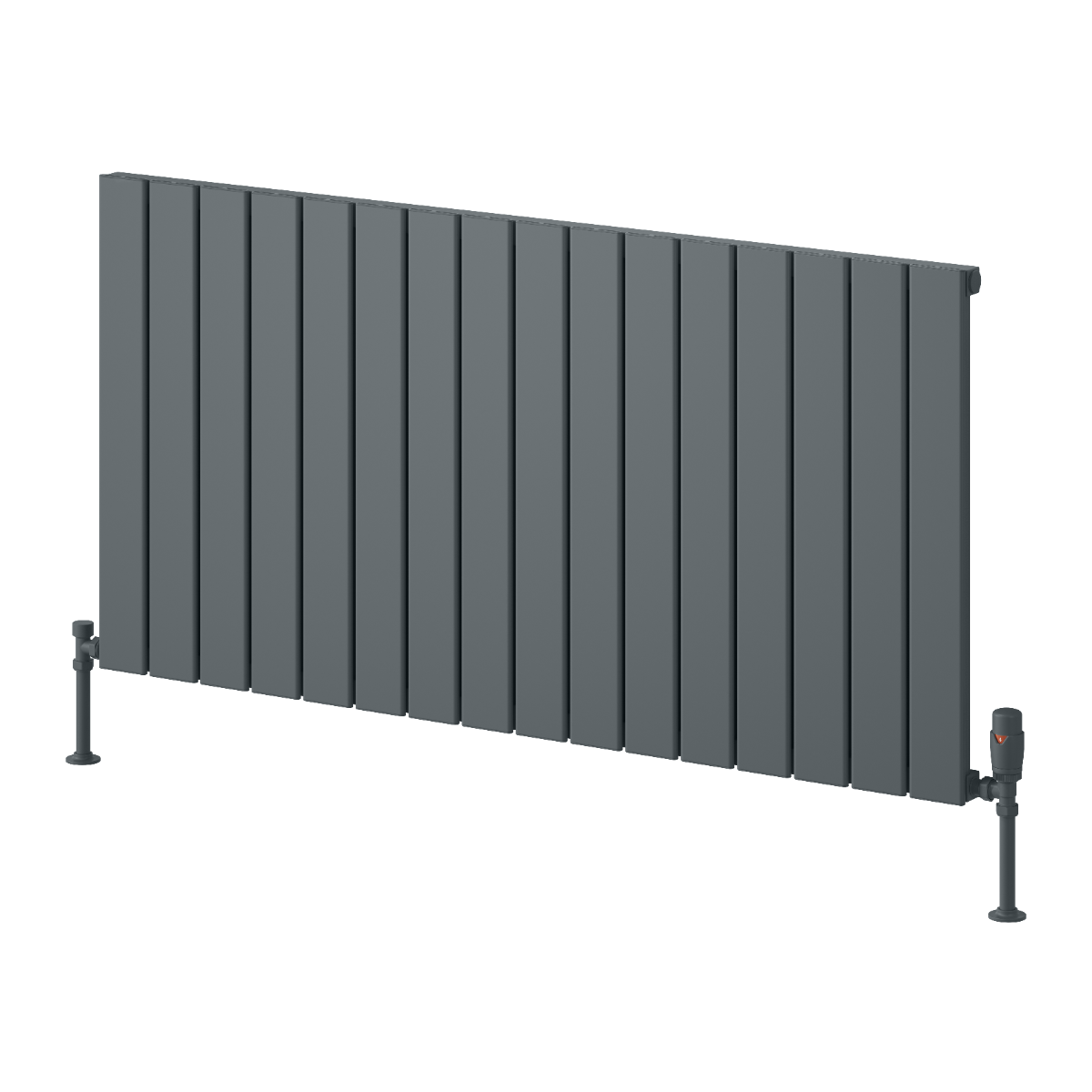 Reina Piatto Horizontal Single Aluminium Wall Mounted Heated Towel Rail Radiator Anthracite