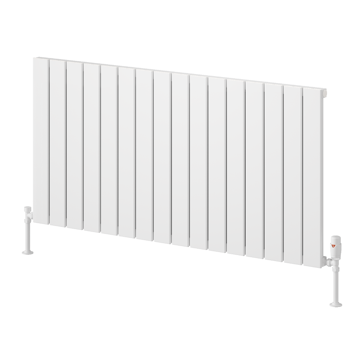 Reina Piatto Horizontal Single Aluminium Wall Mounted Heated Towel Rail Radiator White